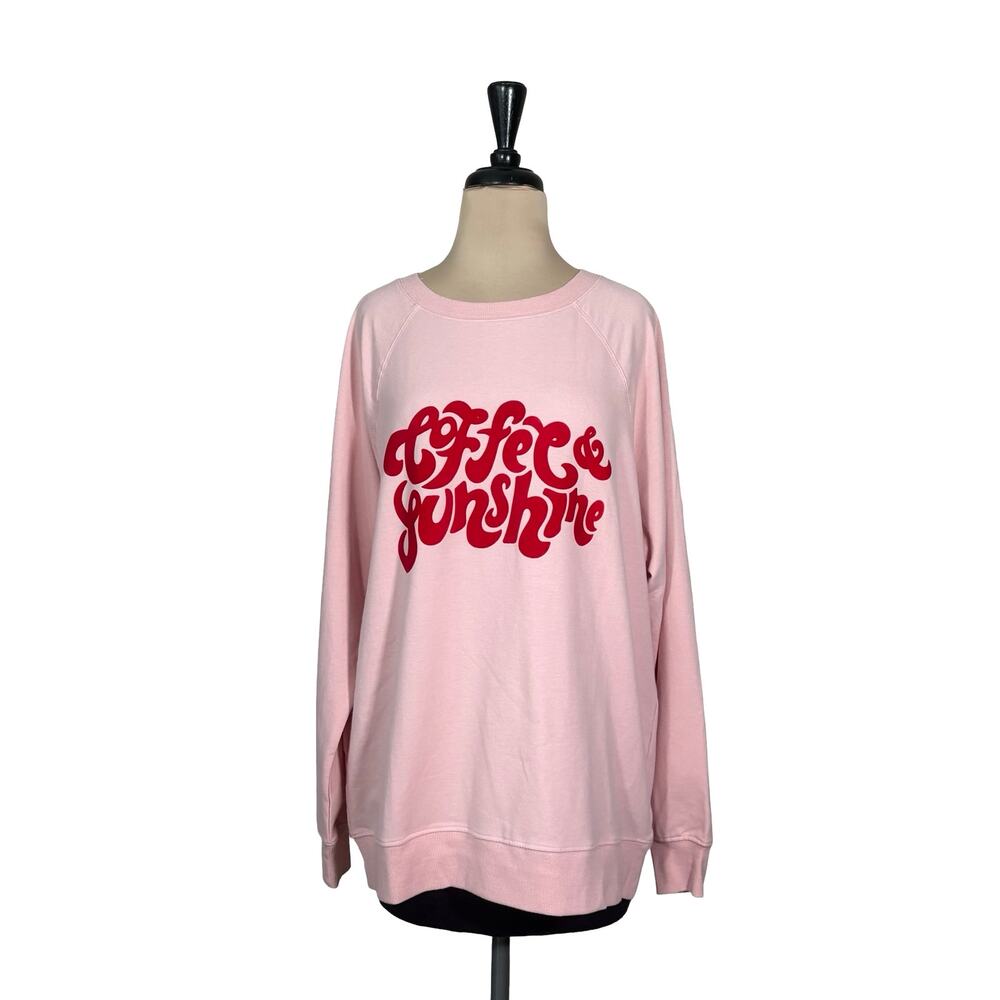 Wildfox Coffee & Sunshine Women’s Small Pink Graphic Sweatshirt New With Tags